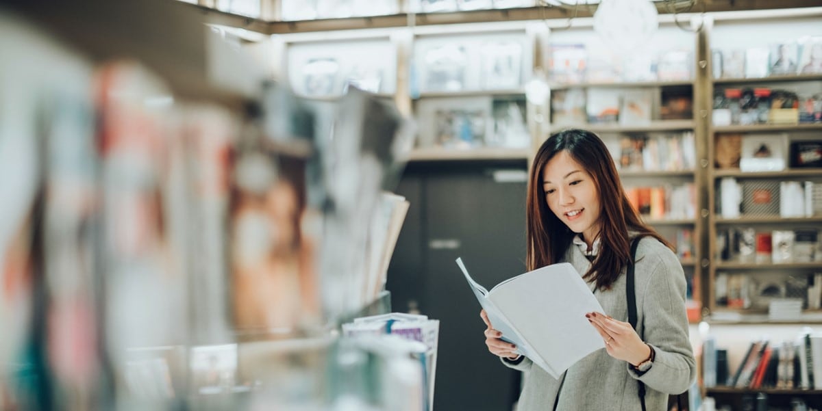 woman reading a document